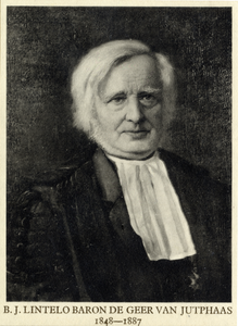 104676 Portret van prof. Barthold Jacob Lintelo baron de Geer van Jutphaas, geboren 1816, hoogleraar in de ...